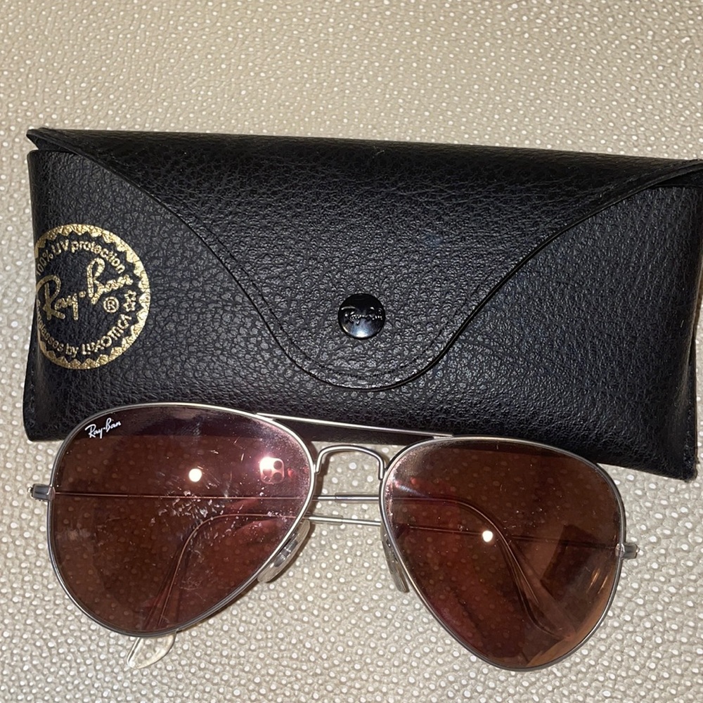 Pink and silver reflective Ray-ban